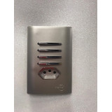 Conjunto Interruptor Quadruplo 2 Simples + 2 Paralelos + Tomada 10a  (Especial) 4x2 - Novara Aço Cromado